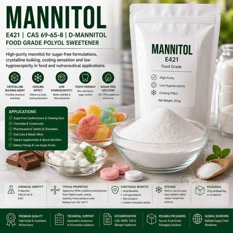 Mannitol food additive food additive ingredient illustration